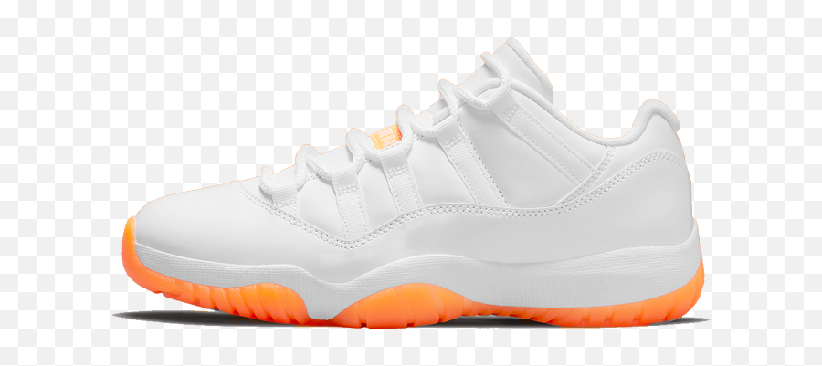 Air Jordan 11 Low Citrus Sneakers - Jordan 11 Low Orange And White Emoji,Emoji Outfits With Jordans For