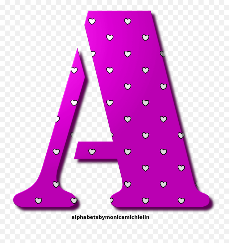 Monica Michielin Alphabets 041420 - Alphabets By Monica Michielin Letters Polka Dots Pink Heart Letter L Emoji,Ponto Cruz Emoticon Facebook