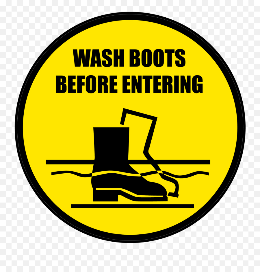 Wash Boots Before Entering Floor Sign - Language Emoji,Dirty Emoji Meanings Chart