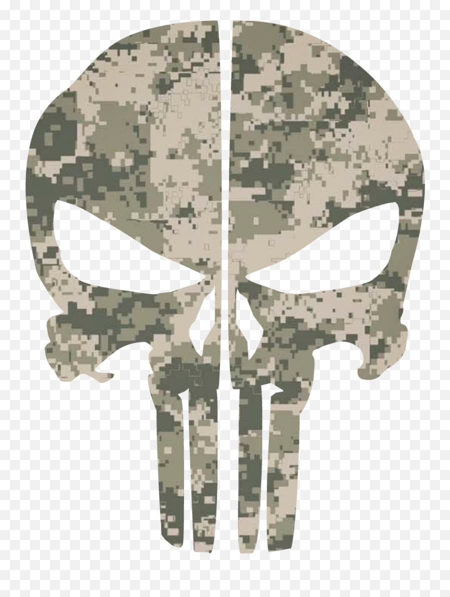 Army Digital Camo Punisher Skull Rear Helmet Reflective Helmet Decal - Military Camo Skull Emoji,Army Skull Emoticons