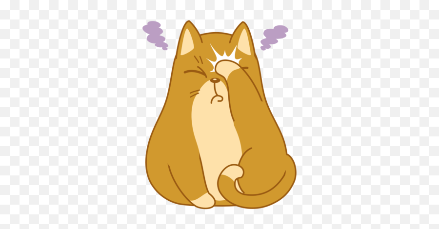 Cat Fatcat Sticker Stickers Facepalm Ugh Sigh - Cat Emoji,Facepalm Emoticon Japanese
