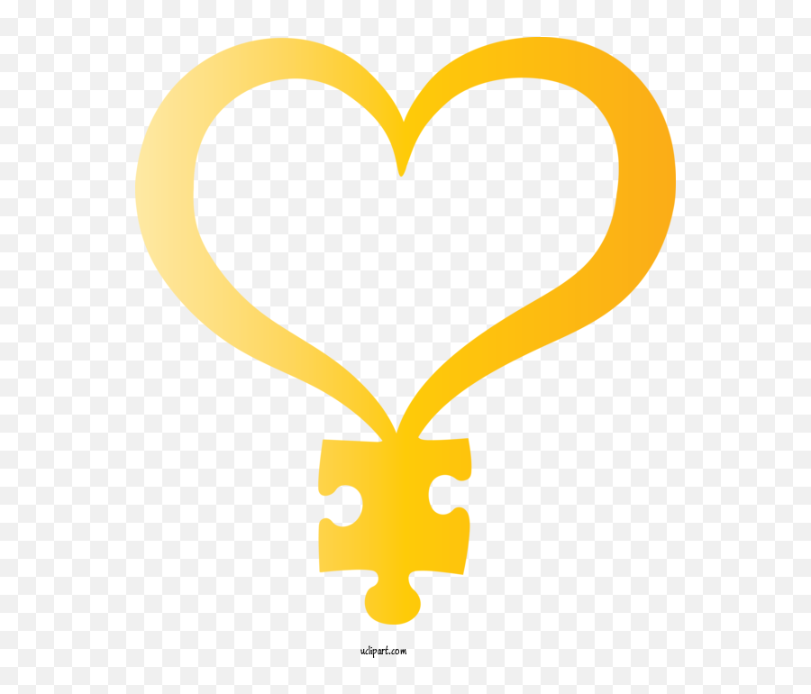 Holidays Yellow Heart Symbol For Autism - Autism Clipart Emoji,Heart Emoticon Clear Background