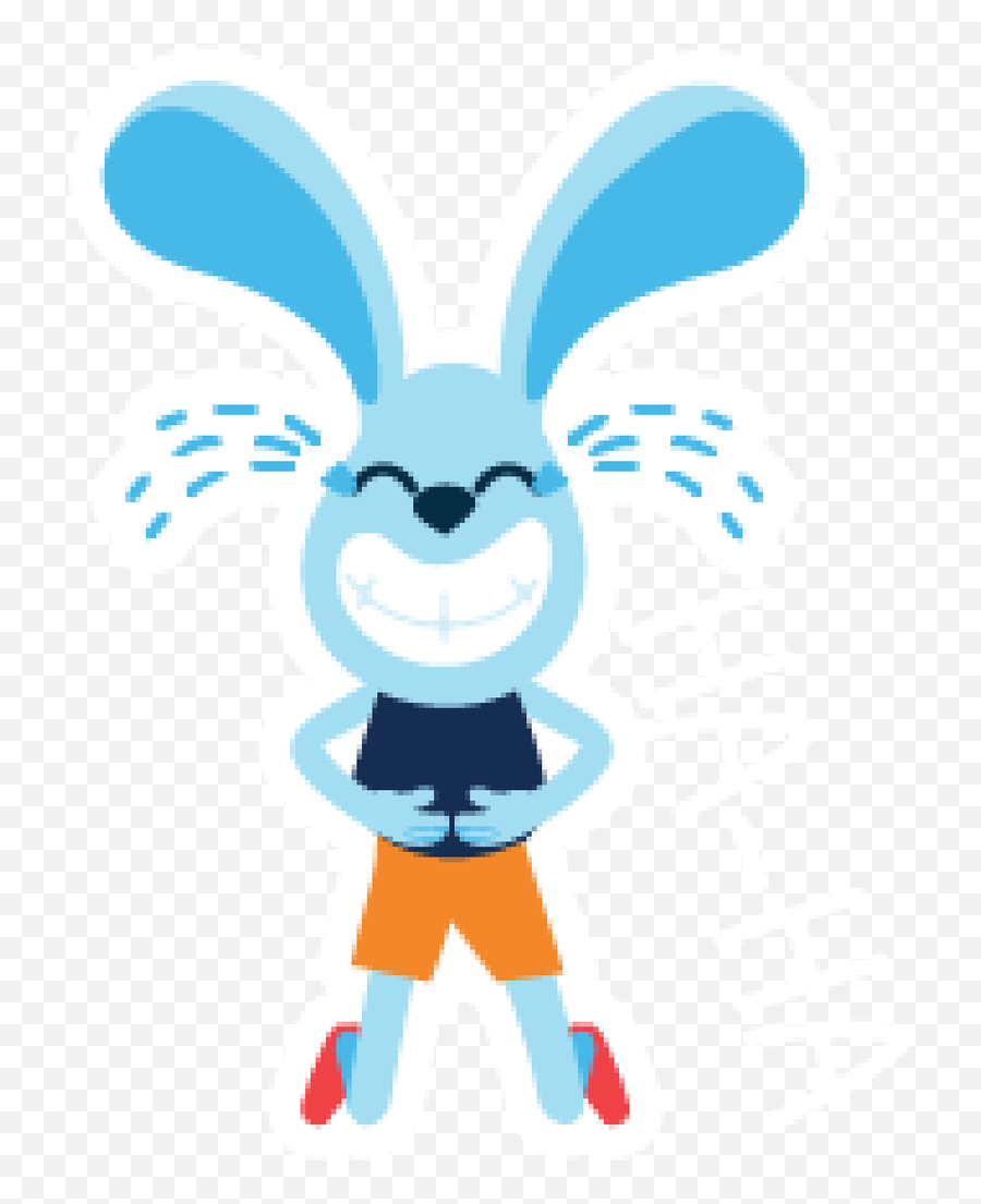 Laughing Blue Cartoon Rabbit Online 12 Template - Crello Emoji,Emotion Faces Templates