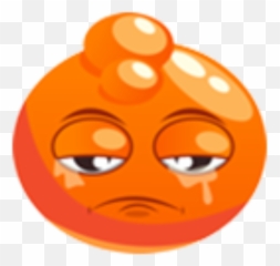 Orange Cry Emoji,Emoticon For Sad And Angry At Same Time