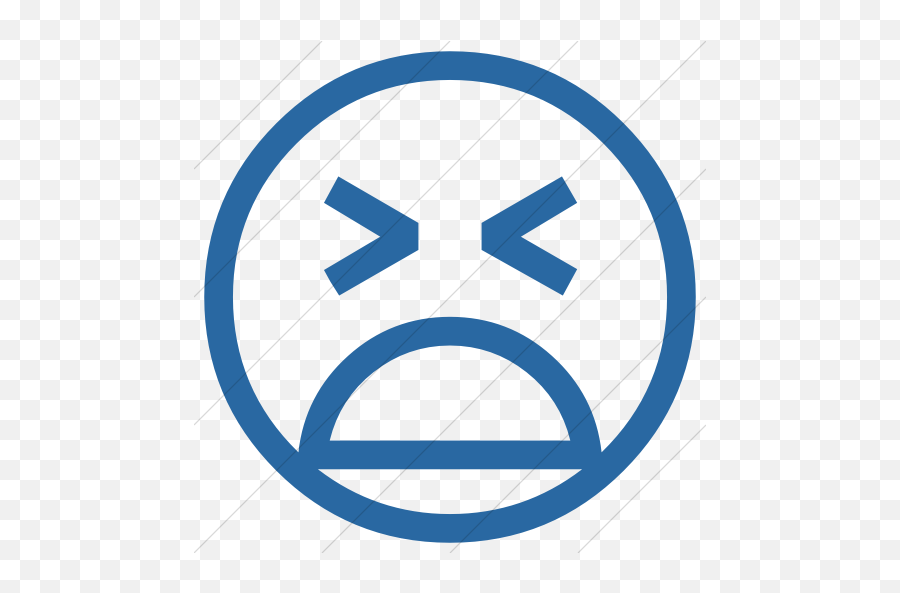 Iconsetc Simple Blue Classic Emoticons Tired Face Icon Emoji,Tired Looking Emoticon