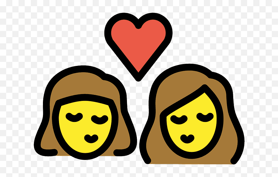 Woman Woman Emoji - Happy,Emoticon De Beso