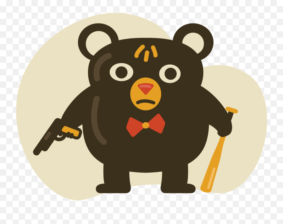 Gangster Bear Illustration In Png Svg Emoji,Bear Up Emoji