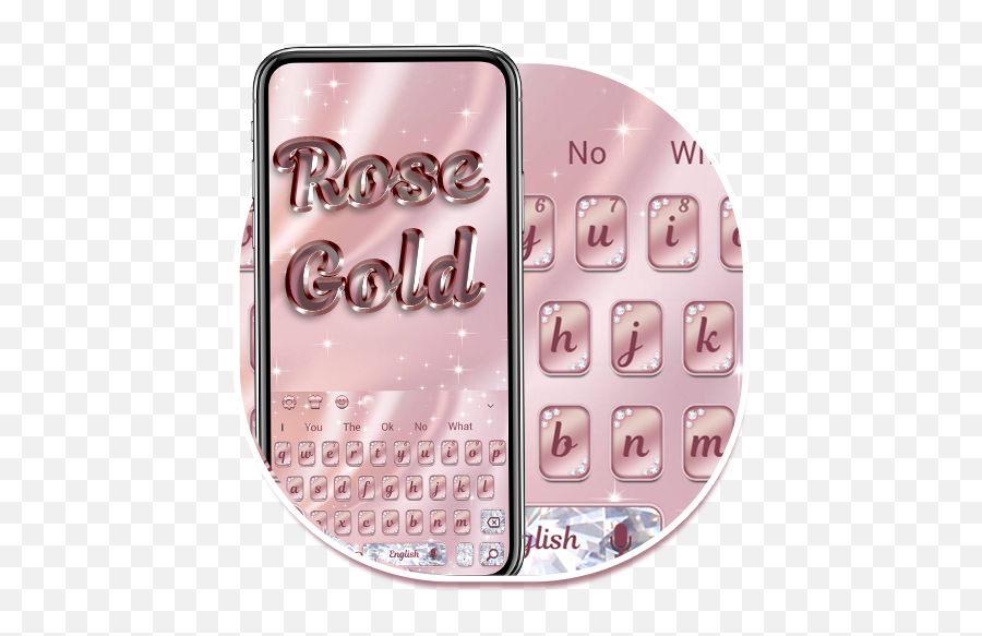 Diamond Rose Gold Keyboard Theme For - Mobile Phone Emoji,Rose Emoticon Text
