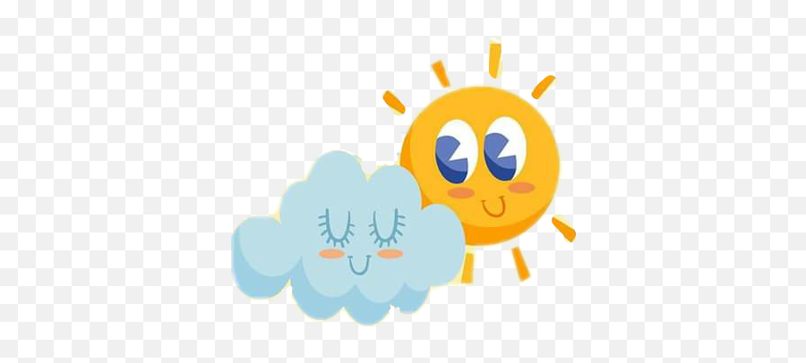 Sun Cloud Sticker By Aya Hassabo - Happy Emoji,Sun And Cloud Emoji