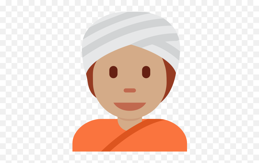 Person Wearing Turban Medium Skin Tone Emoji - Happy,Emoji Wearing Sunglasses
