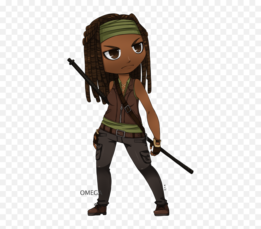 Walking Dead Michonne Cartoon - Rick Grimes Walking Dead Chibi Emoji,Emoji Walking Dead