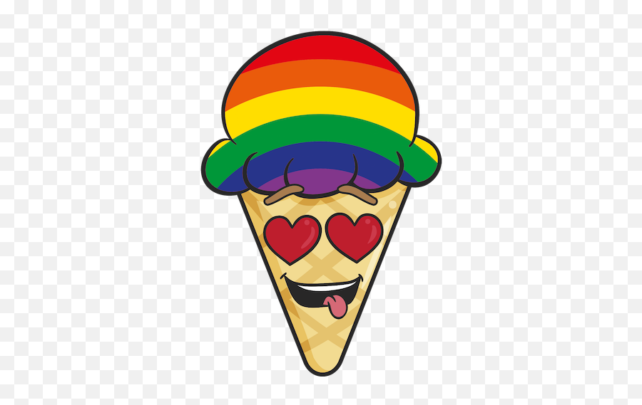 Gay Pride Ice Cream Cone Emoji Stickers - Happy,Ice Cream Cone Emoji