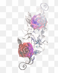 Tattoo Tattoos Rose White Black Sticker By Marras - Flower Background Tattoo Design Emoji,Using Emojis Show You Tattoo