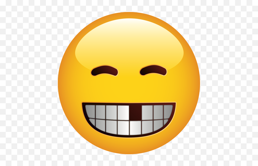 Smiling Face With Missing Teeth - Smile Emoji With Missing Tooth,Tooth Emoji