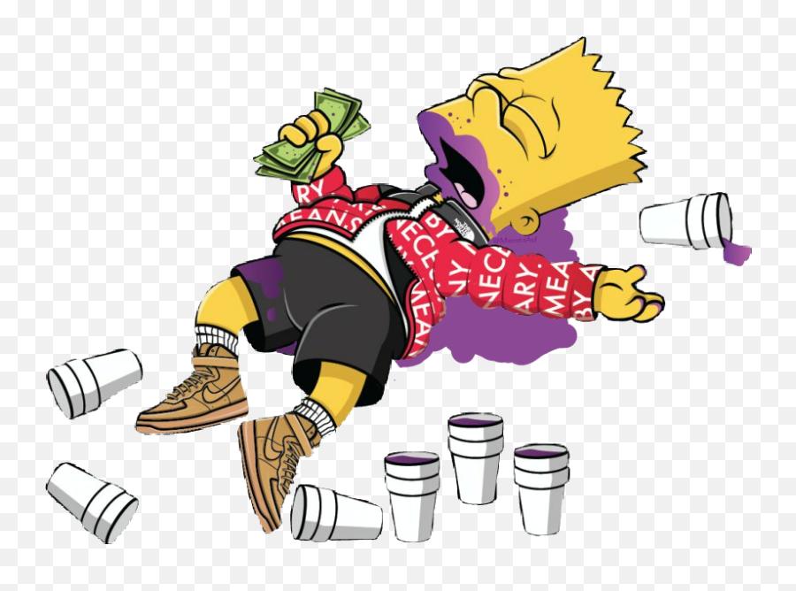 Lean And Dab Download Posted By John Walker - Gangster Bart Simpson Png Emoji,Dabb Emoji