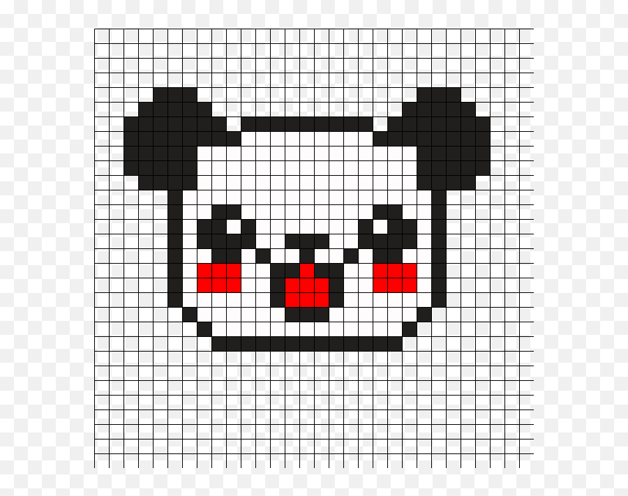 Pandaface By Doutry On Kandi Patterns Tiny Cross Stitch - Pixel Art Easy Emoji,Gingerbread Man Templtae Emotions