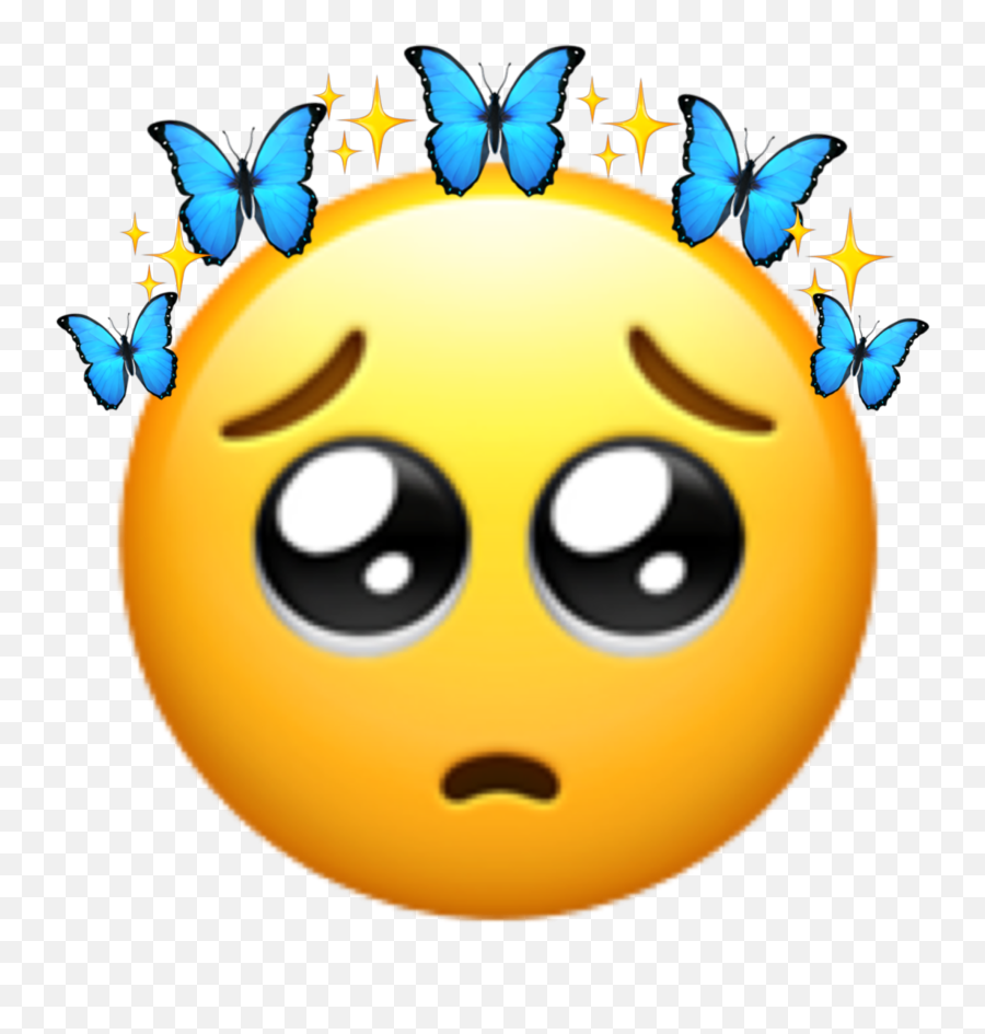 Emoji Butterfly Sticker - Sad Snapchat Sticker,Emojis Glitter