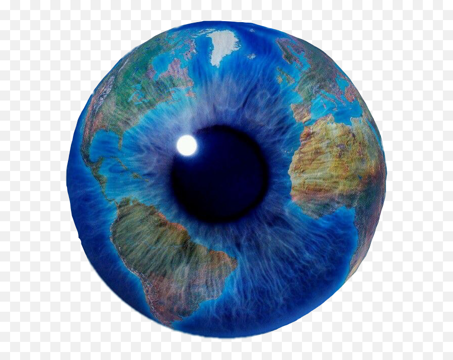 Eyes Eye Pupil Blue Earth Sticker - World Eye Emoji,How To Water An Iris Type Facebook Emojis