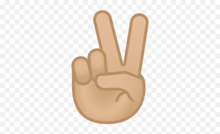 Victory Hand Emoji With Medium - Emoji,V Emoji