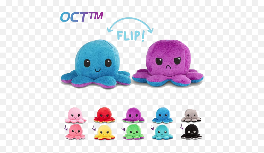 Reversible Octopus Plush - Reversible Octopus Plush Emoji,Octopus Emotions