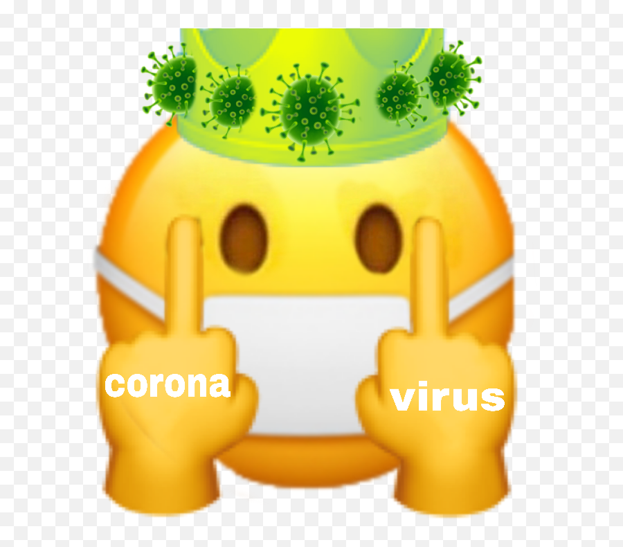 Coronavirus Middlefinger Emoji Sticker By Mely - Chan Happy,Emoticon Giving The Finger