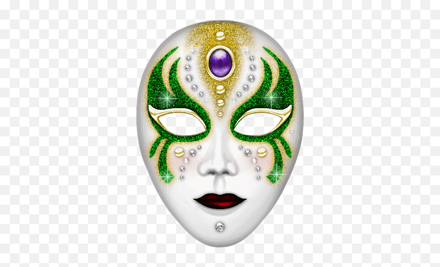2011 - Carnival Mask Gif Emoji,Mardi Gras Emoticon