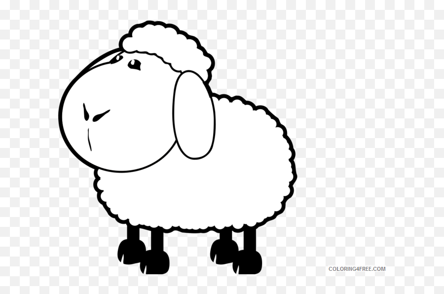Sheep Outline Coloring Pages Sheep Black And Printable - Sheep Clip Art Emoji,Disney Emoji Coloring Pages