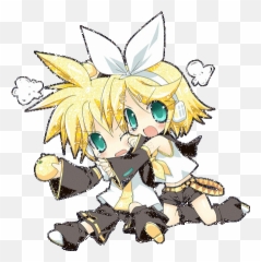 Webcore Vocaloid Animecore Blingee - Len And Rin Chibi Png Emoji,Taser Emoji