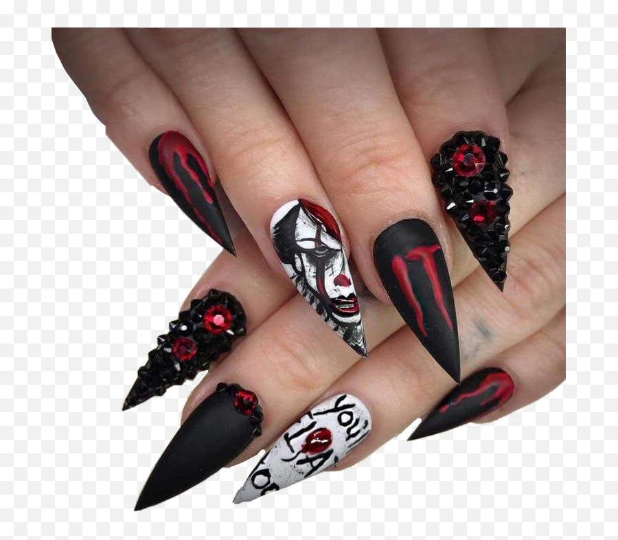 Fingers Hands Nails Sticker - Scary Devil Halloween Nails Emoji,Fingernails Emoji