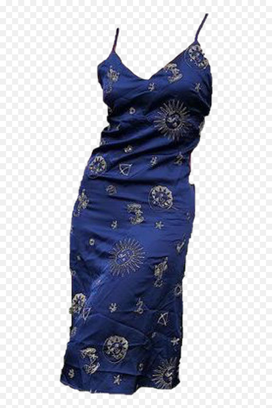 Dress Vintage Trendy Sticker - Sleeveless Emoji,Blue Emoji Dress