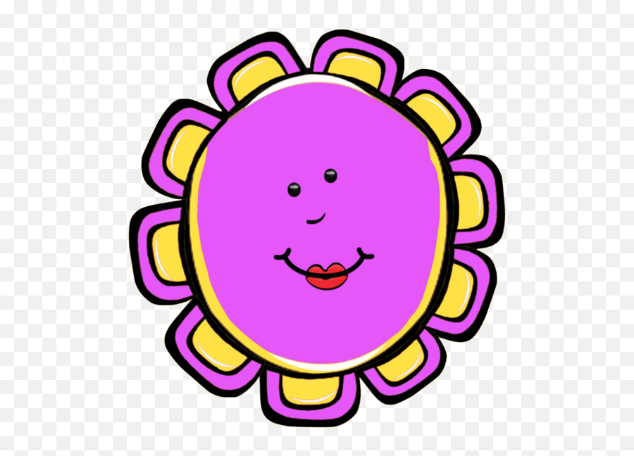 7 Purple Face Cute Cartoon Flower Faces - Happy Emoji,Flower Emoticon Face