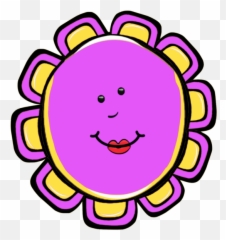 7 Purple Face Cute Cartoon Flower Faces - Happy Emoji,Flower Emoticon Face