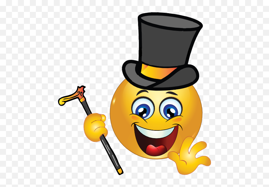 Gentleman Smiley Emoticon Clipart - Gentleman Smiley Emoji,Wizard Emoticon