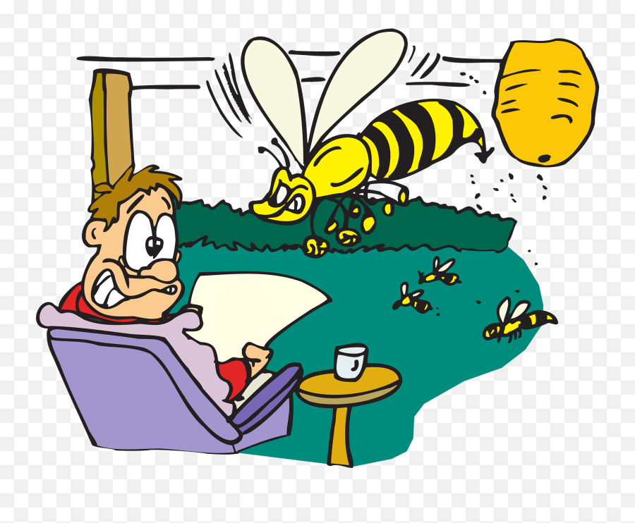 Man Clipart - Scared Of Bees Clipart Emoji,Emotion Flies