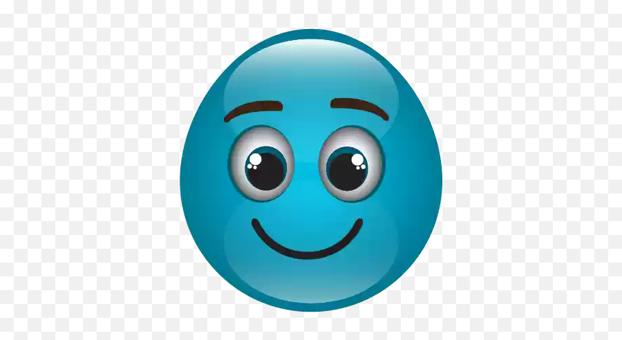 Cute Blue Emoji Png Image Png Mart - Happy,Cute Face Emoticon