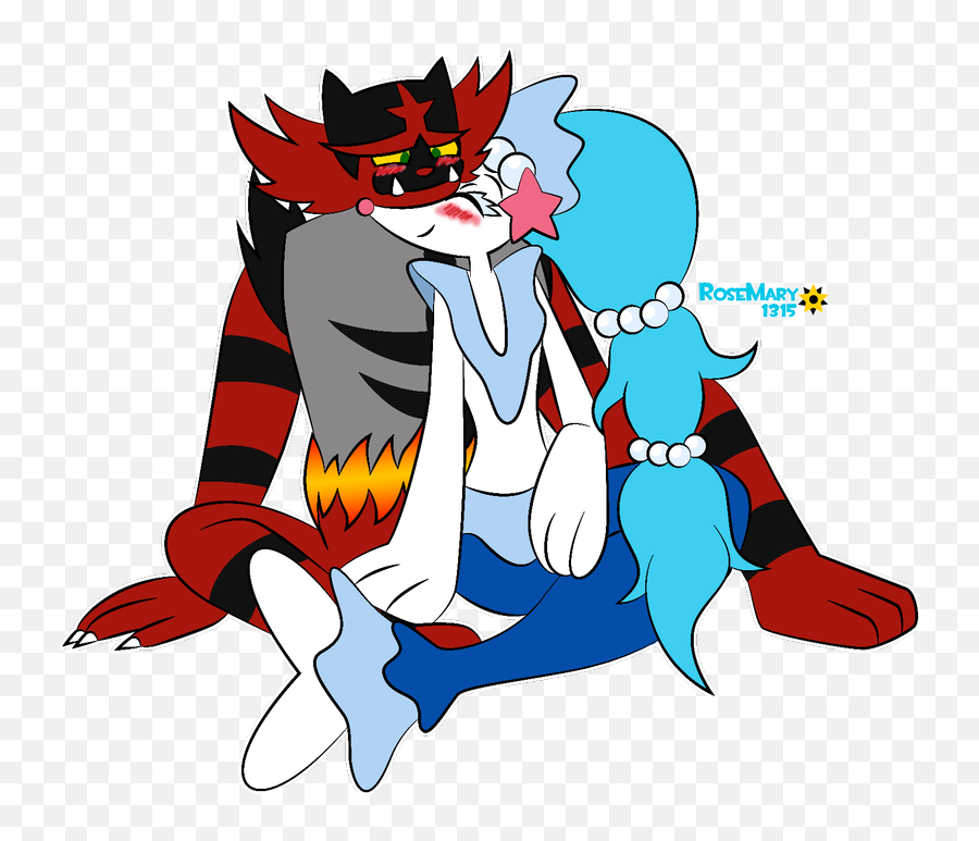 Pokemon - Incineroar X Primarina Primaroar Wattpad Incineroar X Primarina Emoji,Popplio Emotion Comic