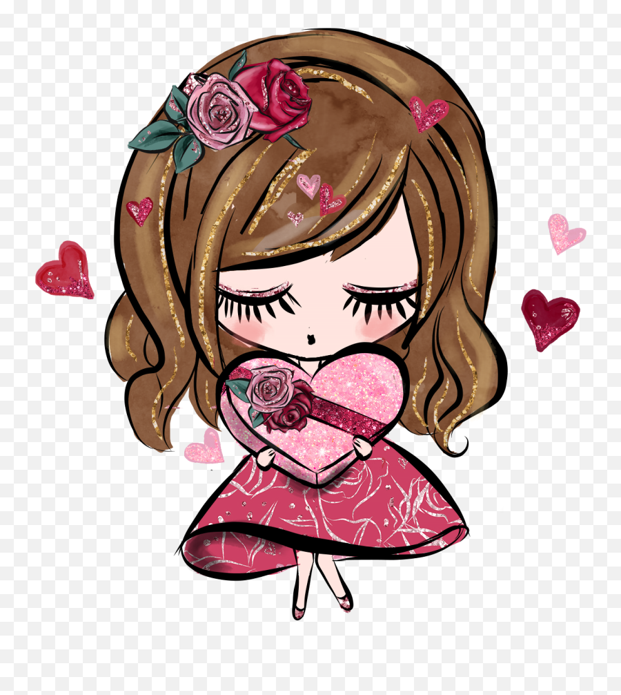 Die Cut Planner Stickers - Girls Valentineu0027s Heart Girls Emoji,Shimmery Heart Emoji