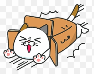 Cat Meow Box Happy Cute Transparent Cartoon - Jingfm Happy Emoji,Meow Emoji