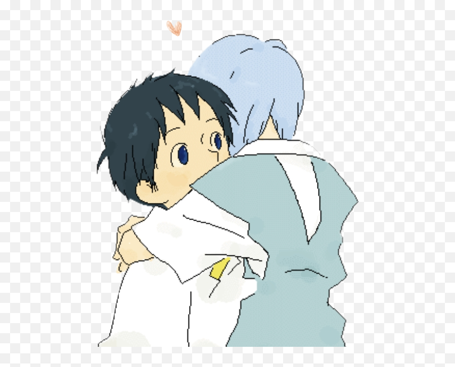 Evangelion Rei Shinji Genesis Abrazo Sticker By Dekary Emoji,Emojis Abrazo Png