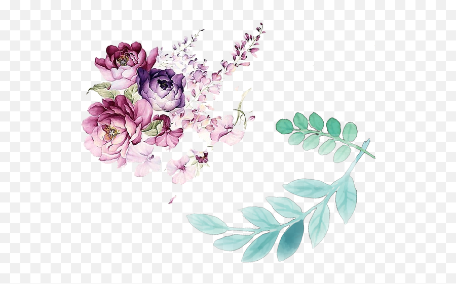 Download Flower Leaves Watercolor Design Floral Decorated Emoji,Daffodil Emoticon Facebook