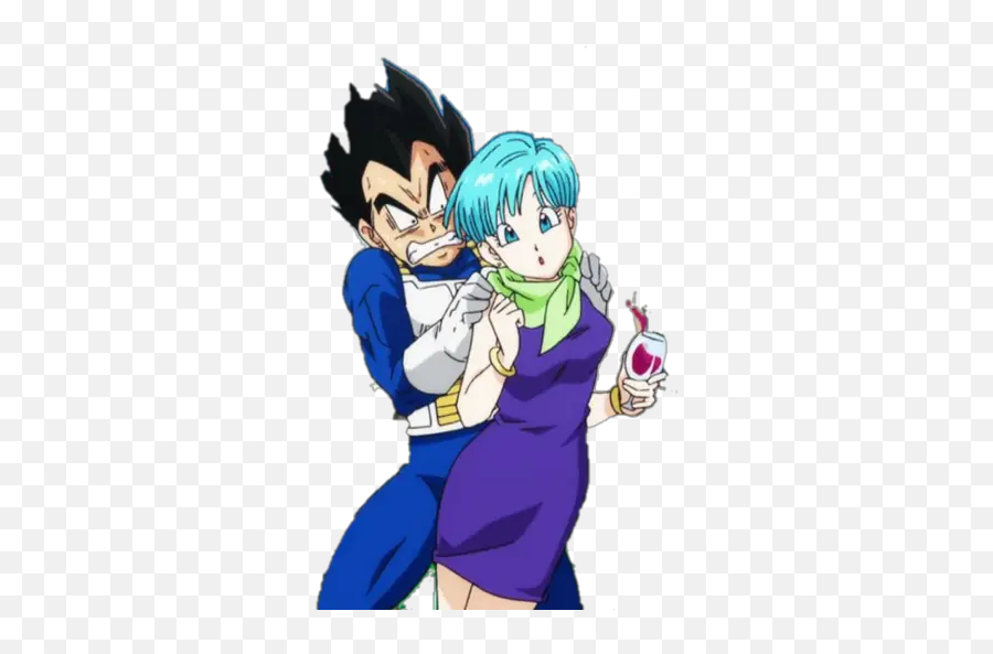 Vegeta Bulma Stickers Para Whatsapp - Bulma Y Vegeta Sticker Emoji,Vegeta Emoji