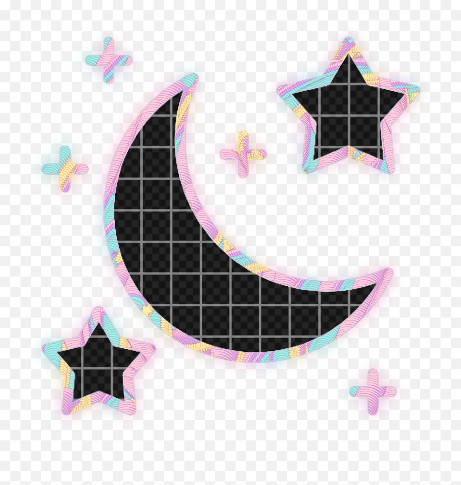 Emoji Moon Sticker - Girly,Crescent Moon And Star Emoji