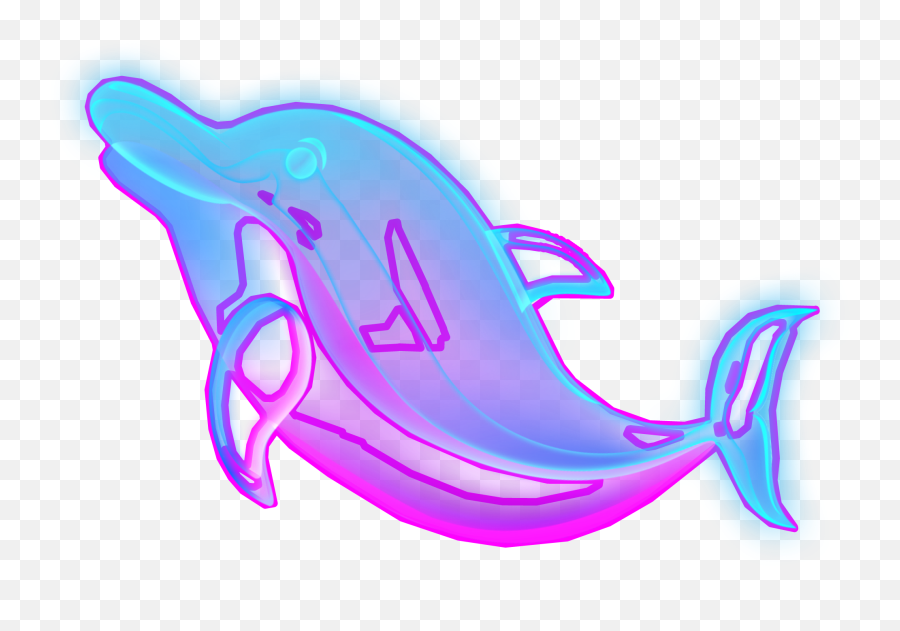Ftestickers Dolphin Neon Luminous - Common Bottlenose Dolphin Emoji,3 Dolphin Emoji