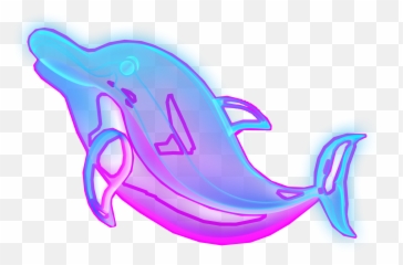 Ftestickers Dolphin Neon Luminous - Common Bottlenose Dolphin Emoji,3 Dolphin Emoji