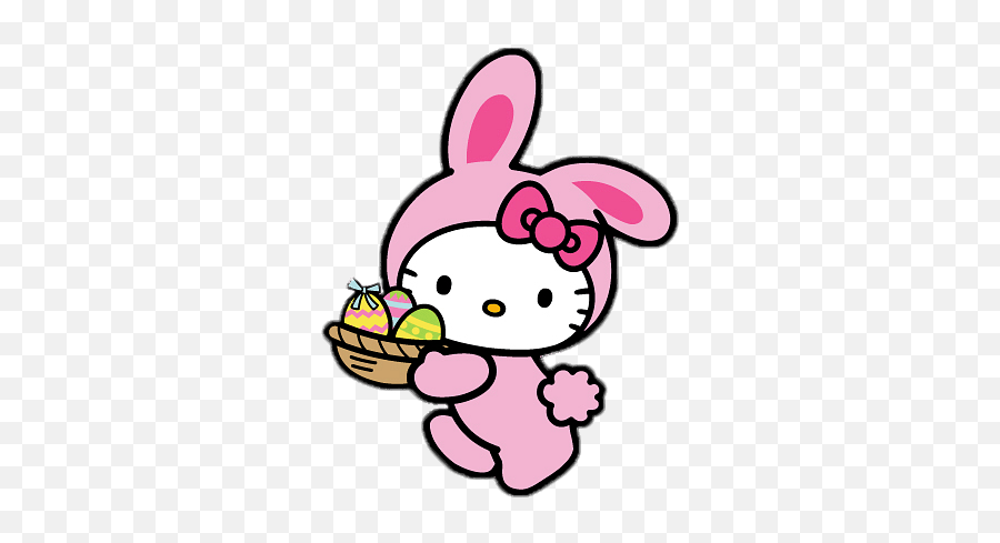 Hello Kitty Easter Bunny Transparent - Happy Easter Hello Kitty Gif Emoji,Hello Kitty Emoji Outfit