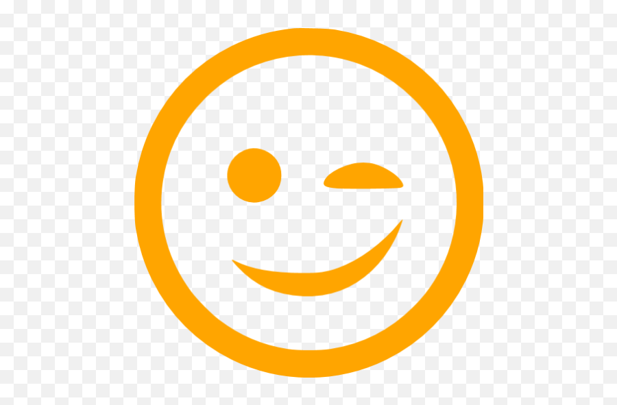 Orange Wink Icon - Free Orange Emoticon Icons Yellow Smiley Face Outline Emoji,Winking Kiss Emoji
