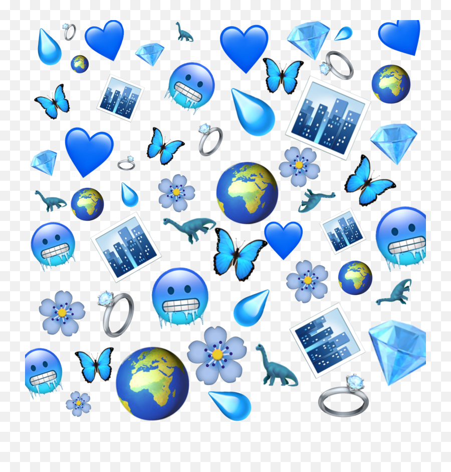 Background Blue Sticker - Cute Emoji Background,Cute Emoji Backgrounds