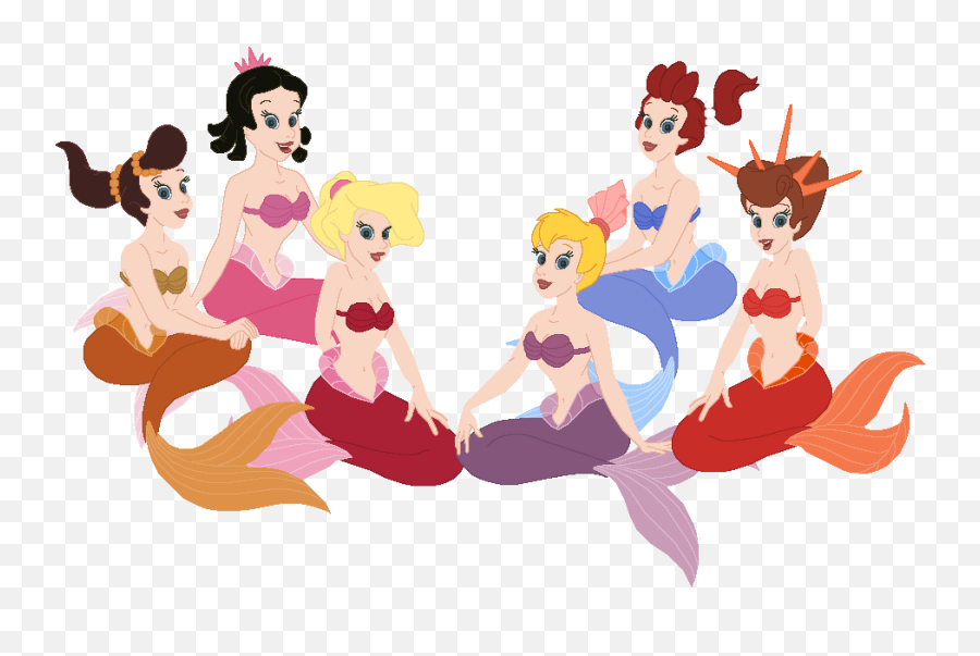 Little Mermaid Sisters Clip Art Drawing - Clipart Little Mermaid Sisters Emoji,Little Mermaid Sketches Ariel Emotions