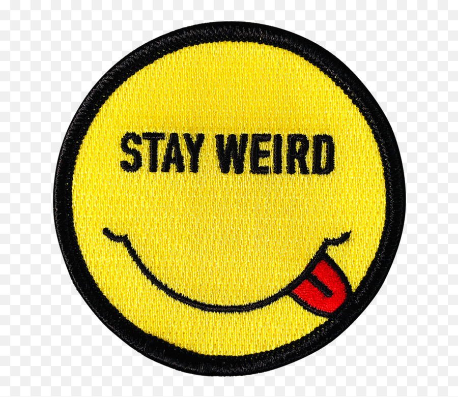 Smiley Stay Weird Patch Emoji,Emoticon Symbol For Sarcasm