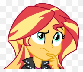 Mlp Eg 3 Sunset Shimmer Clipart - My Little Pony Equestria Girls Sunset Shimmer Think Emoji,Sunset Emoji